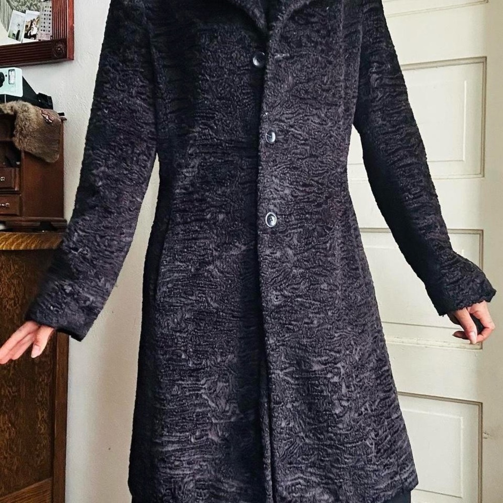 Y2K BEBE FAUX PERSIAN LAMB FUR MAXI COAT